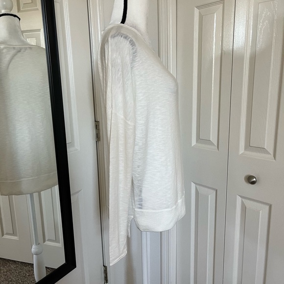 Vince 100% Cotton Lightweight Long Sleeve Boatneck Ivory Sweater. Size XS - Picture 6 of 6